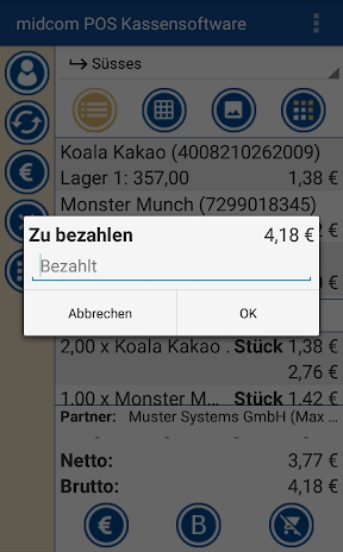 PayGastro.App in der Gastronomie vor Ort Bezahlen Bar oder per Debit Karte - IBAN Auslesen und Lastschrift erzeugen